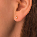 4mm gold cz studs