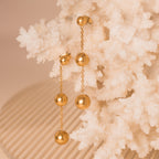 Gold stud drop earrings 