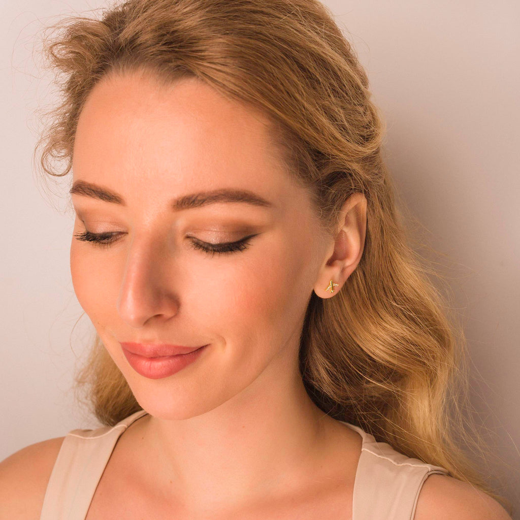 airplane stud earrings