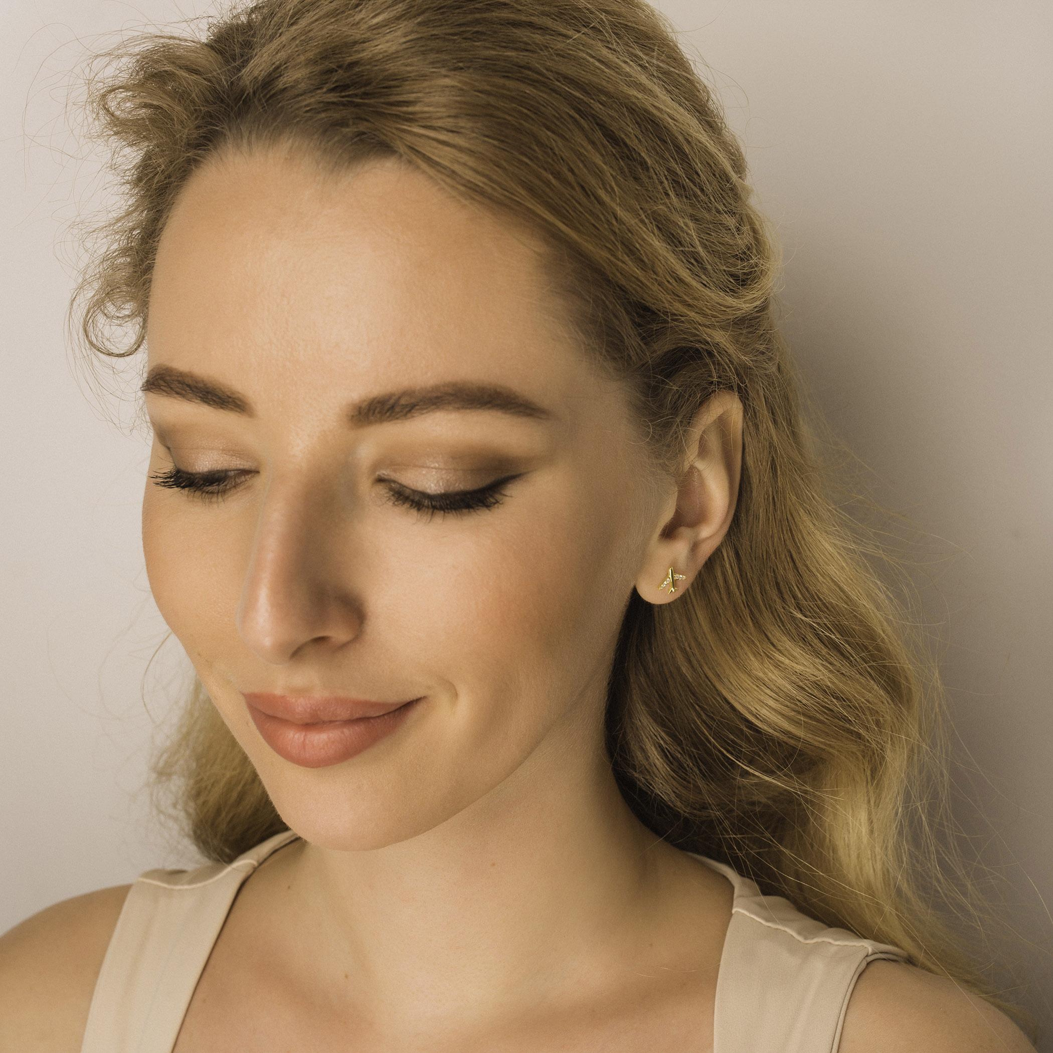 airplane stud earrings