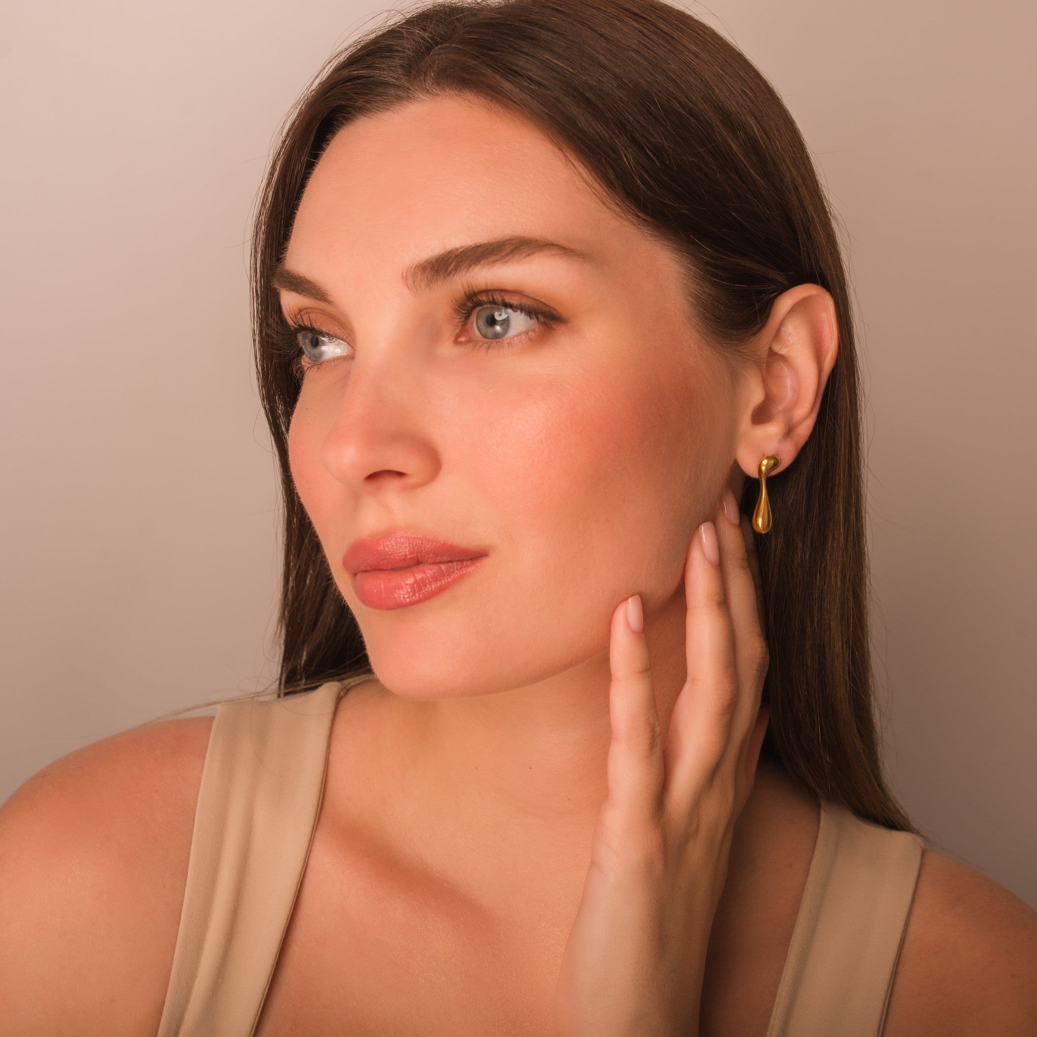 asymmetric gold earrings