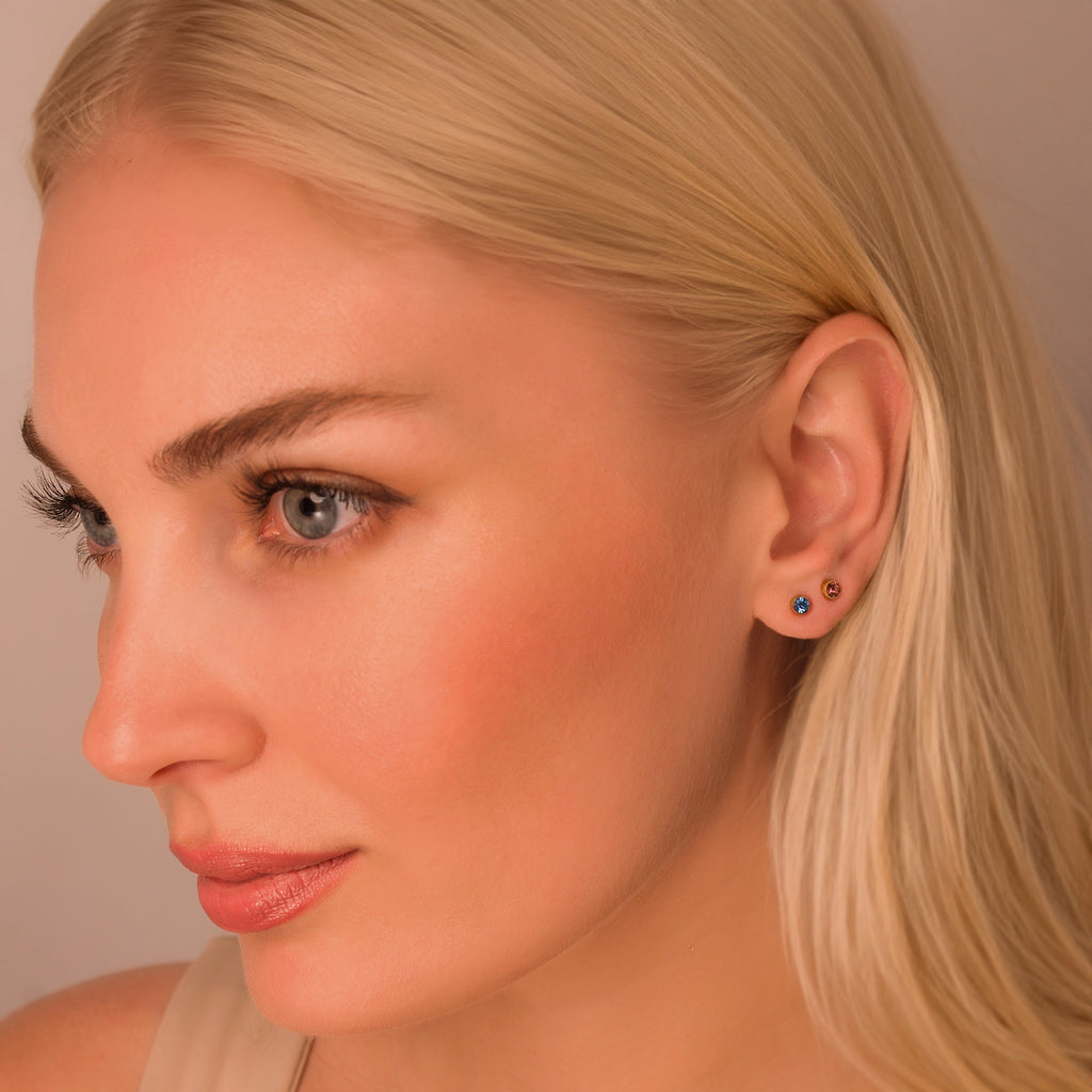 birthstone gold earrings