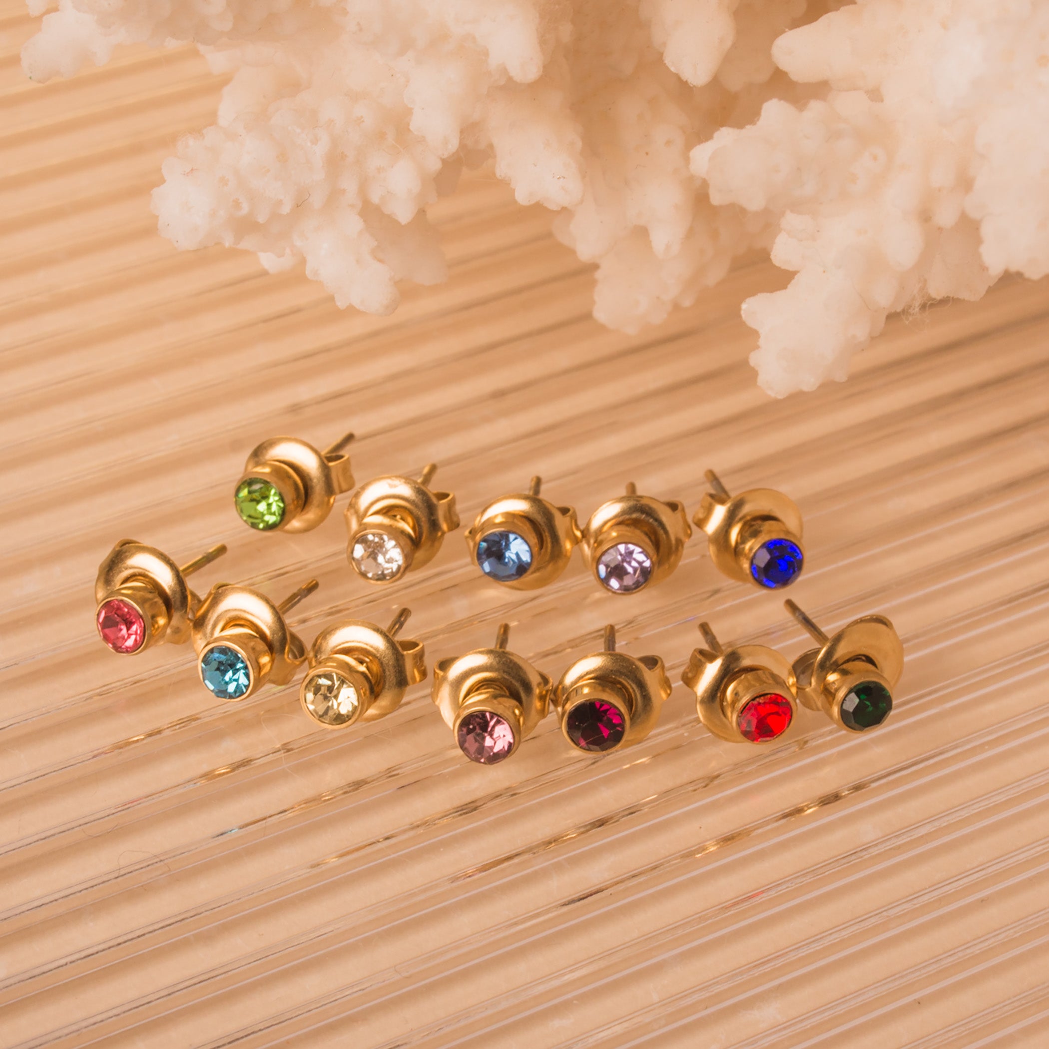 birthstone stud earrings
