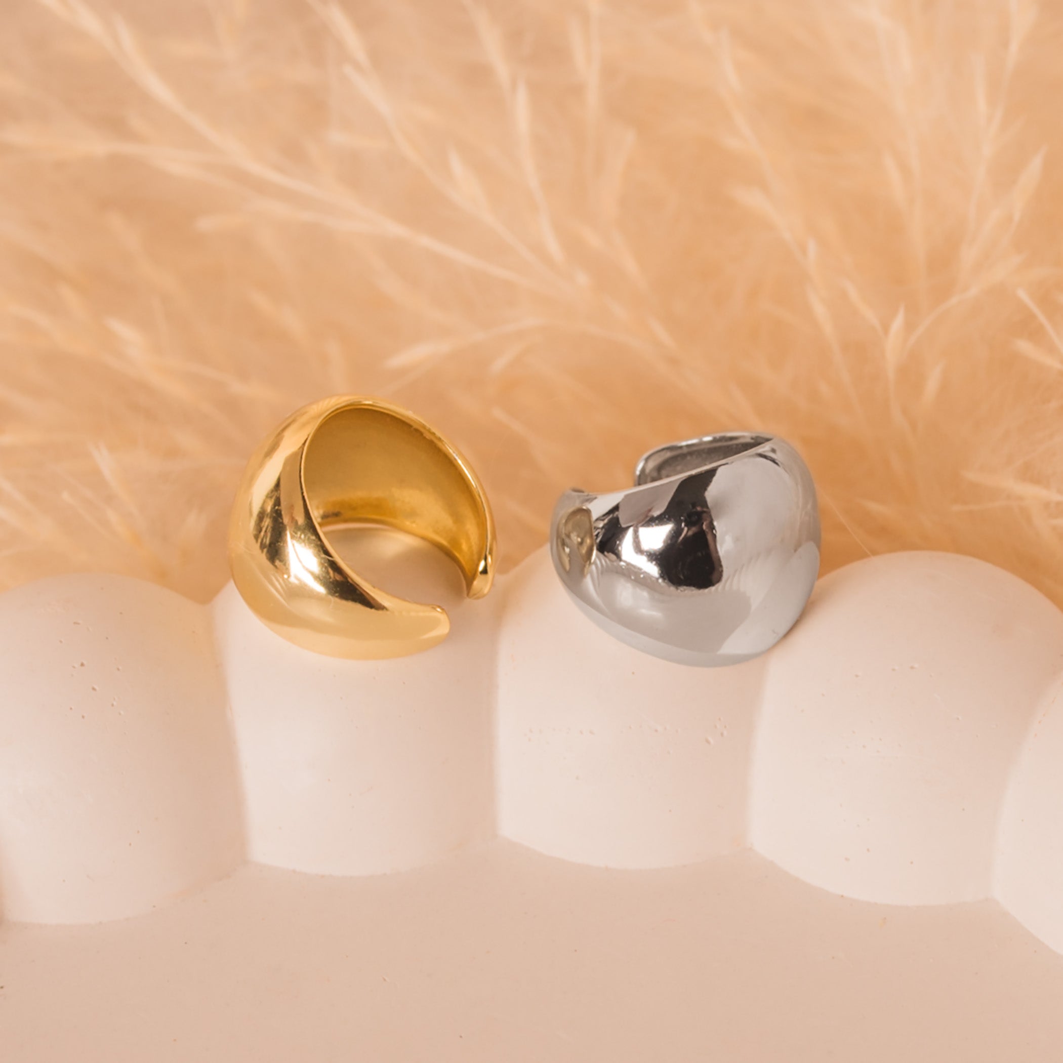 gold and silver ear cuffs