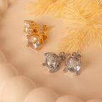 cz diamond stud earrings