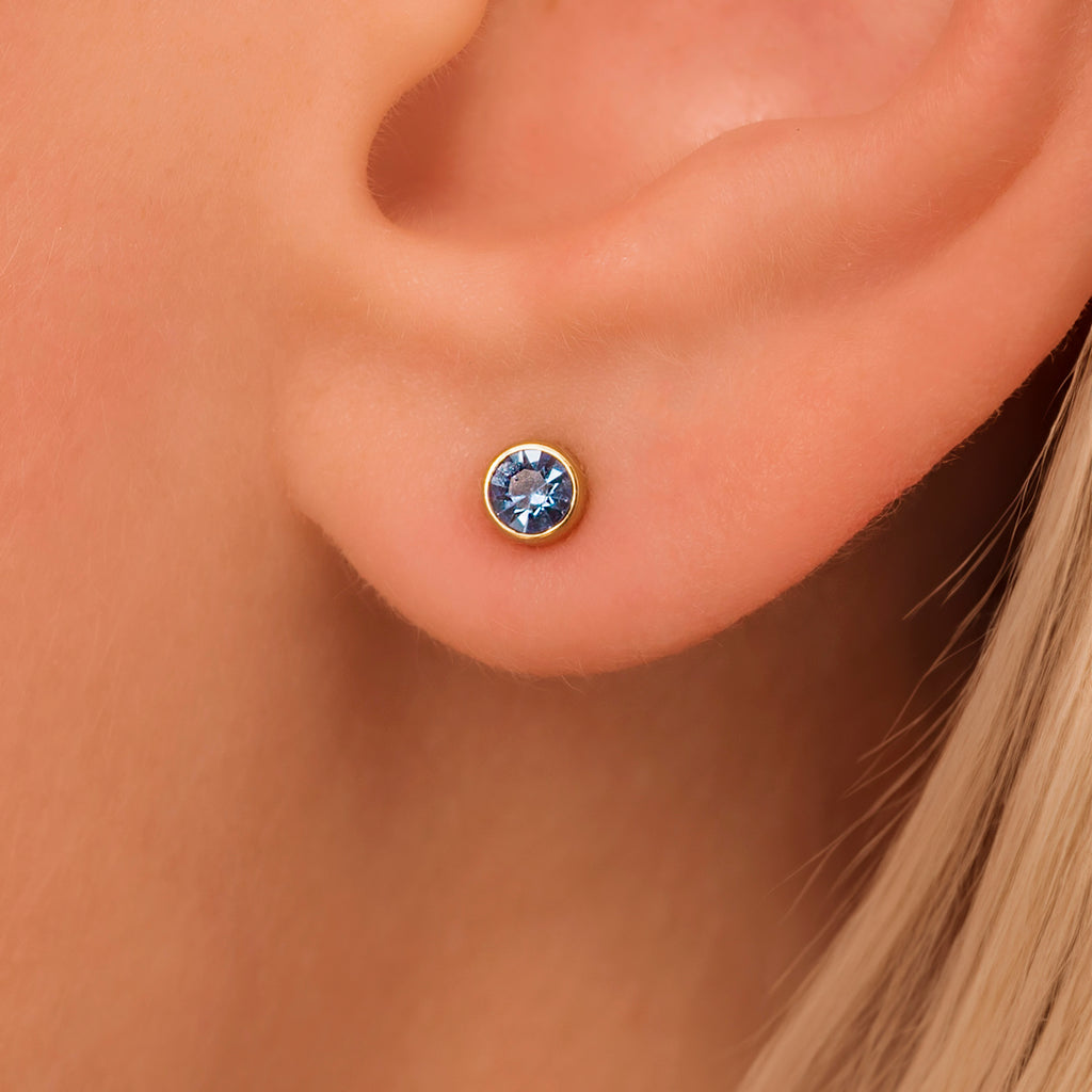 dainty birthstone stud earrings