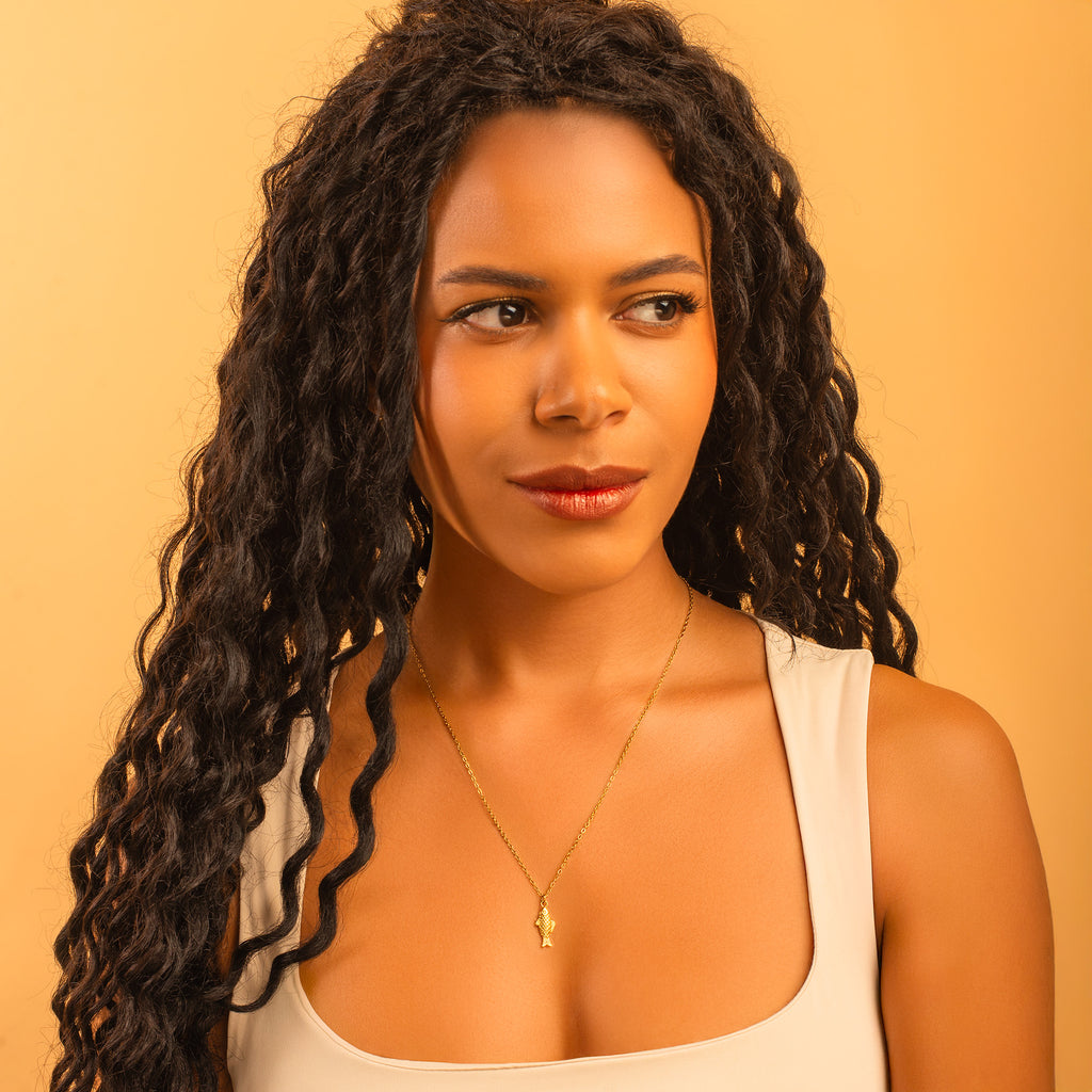dainty gold fish necklace