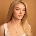 dainty gold lipstick necklace