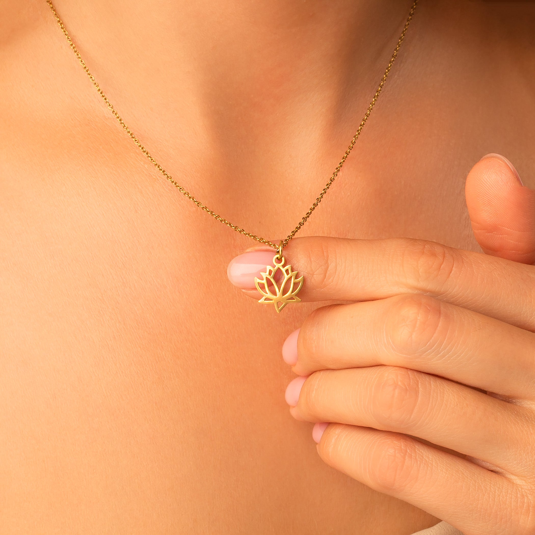 dainty lotus necklace
