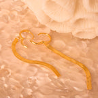dangling gold snake chain hoops