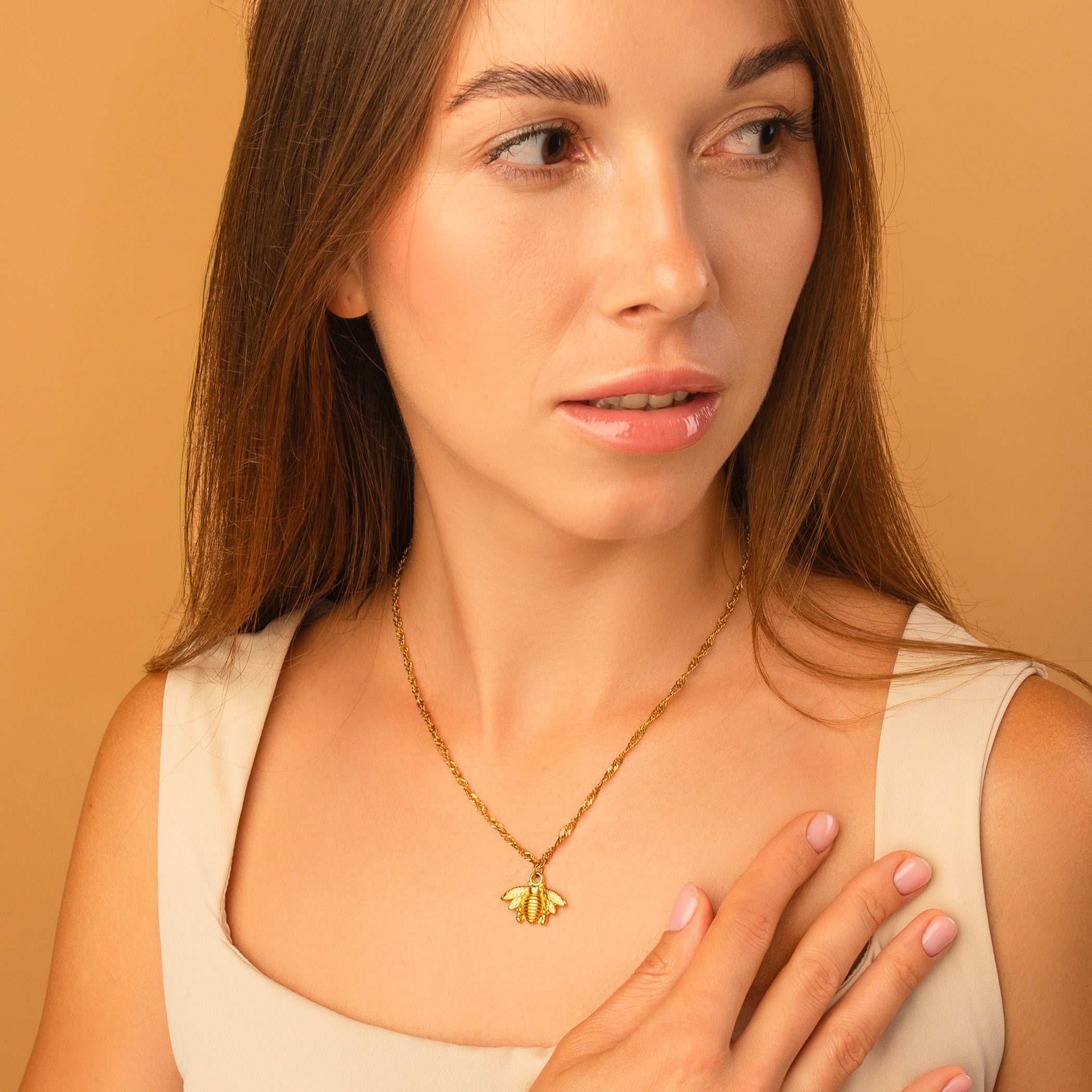 delicate bee necklace