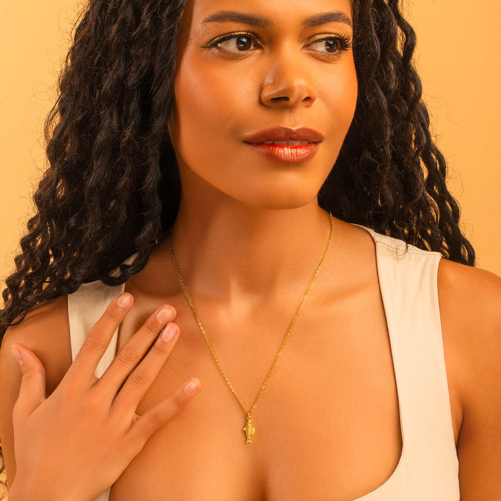 delicate fish necklace