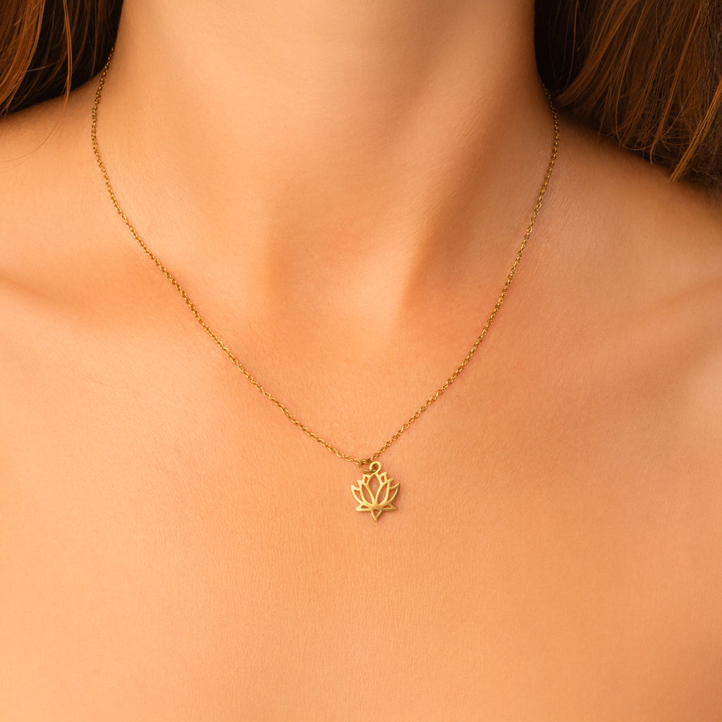 delicate lotus necklace