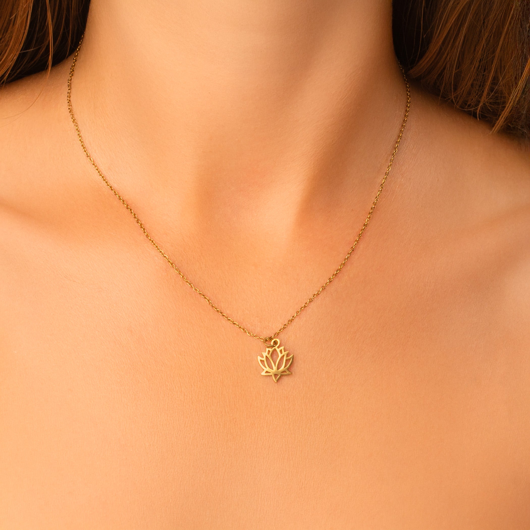delicate lotus necklace