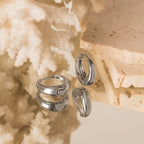 dome silver huggie hoop earrings