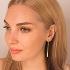drop gold snake chain hoop earrings