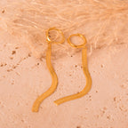 drop snake chain hoop earrings