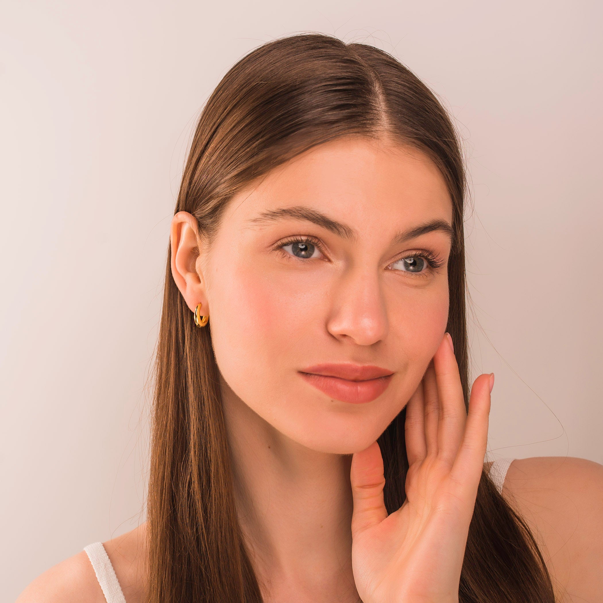 elegant gold huggie hoop earrings