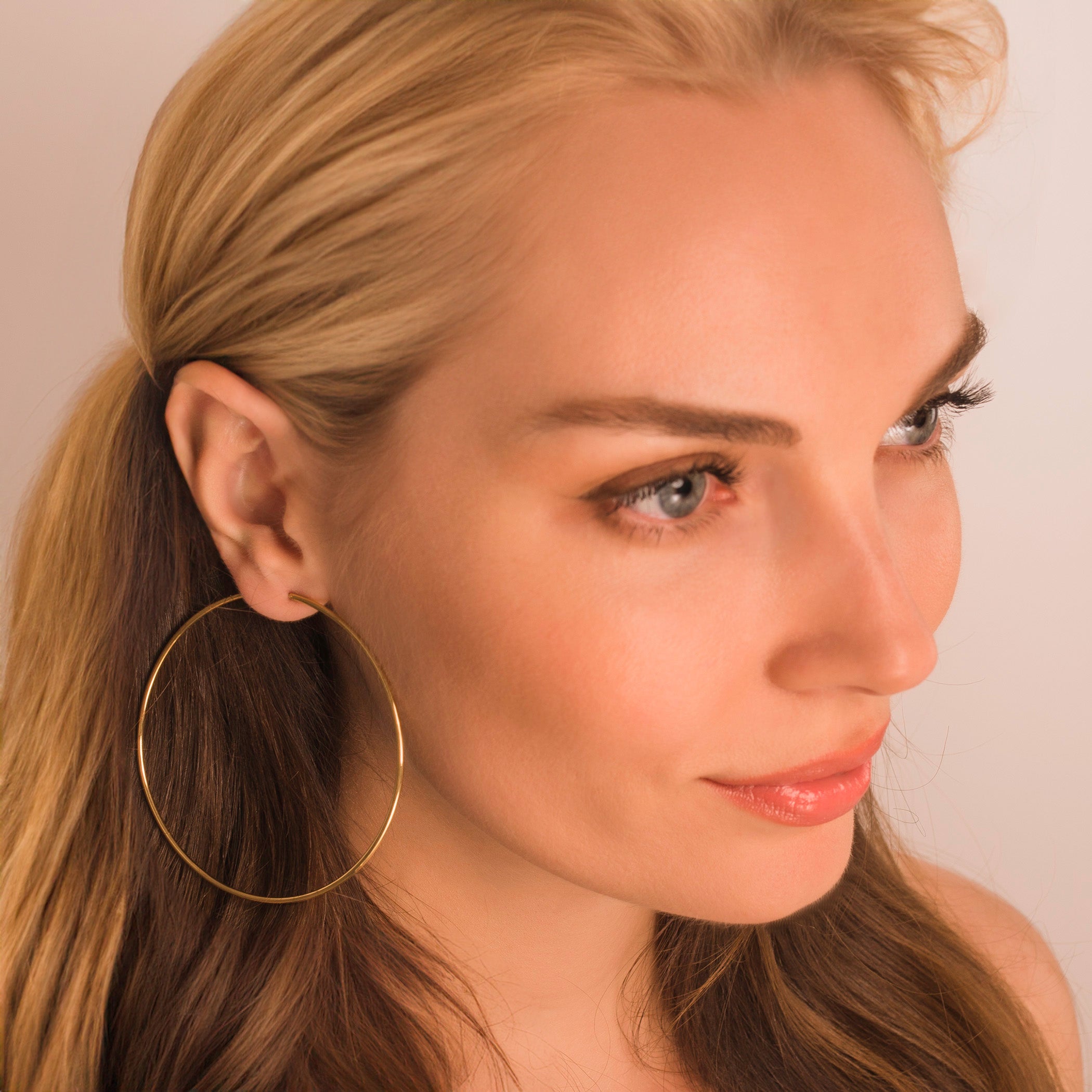 70mm large gold hoop earrings 