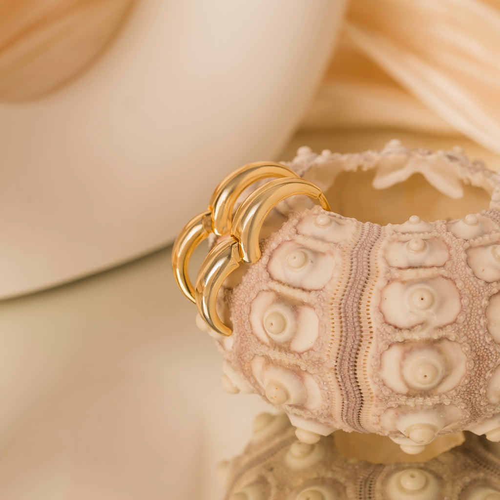 everyday gold huggie hoop earrings