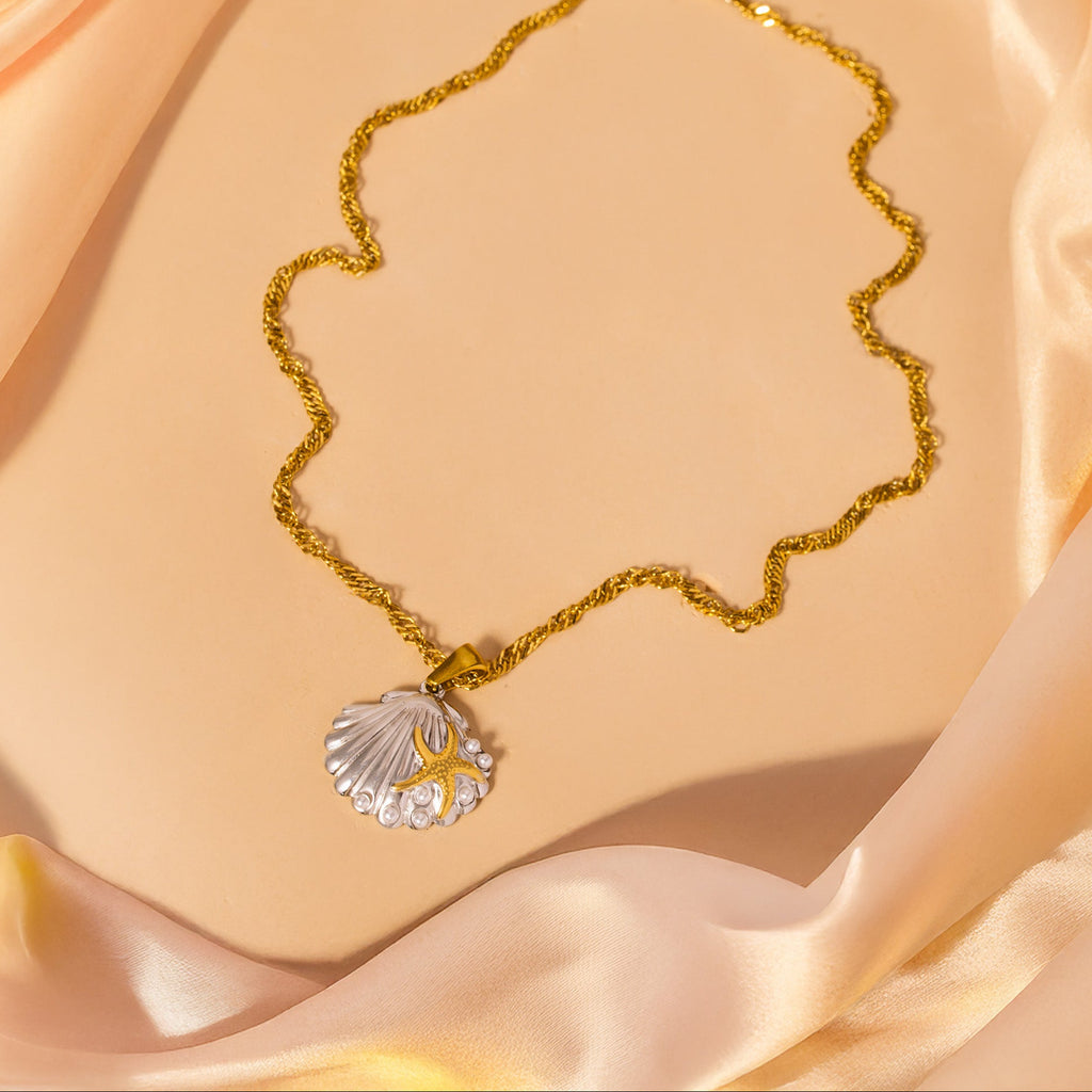 everyday two tone shell necklace
