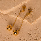gold Drop Ball Earrings