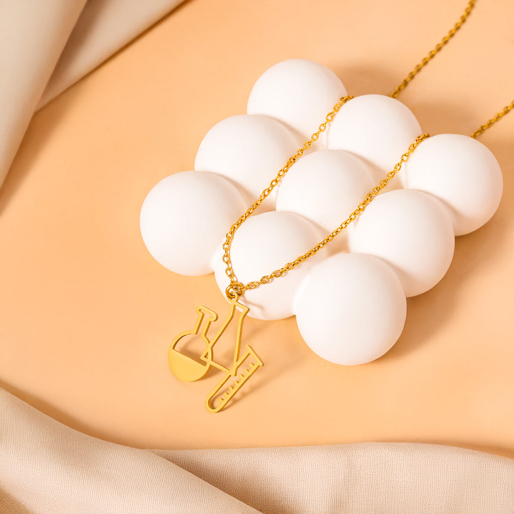 gold Reagent Bottles necklace