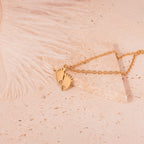 gold baby feet necklace