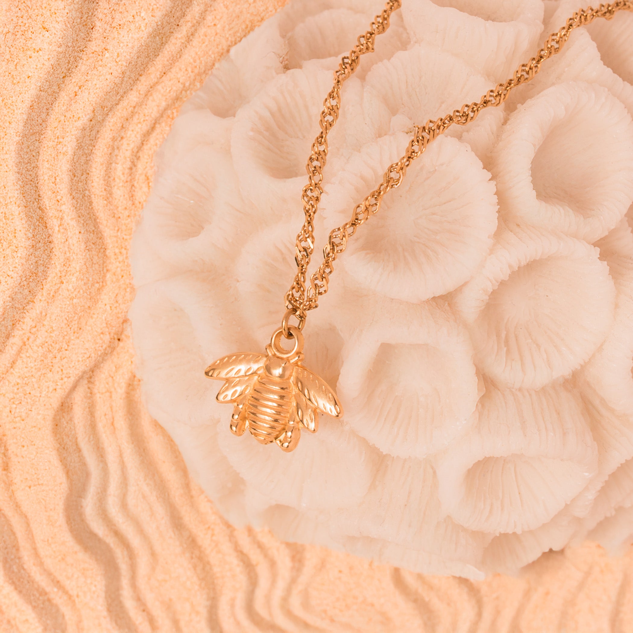 gold bee necklace