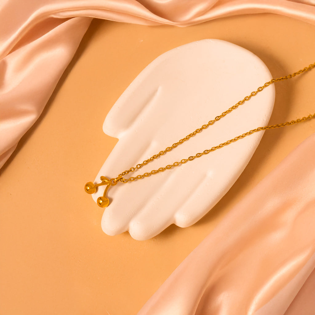 gold cherry necklace