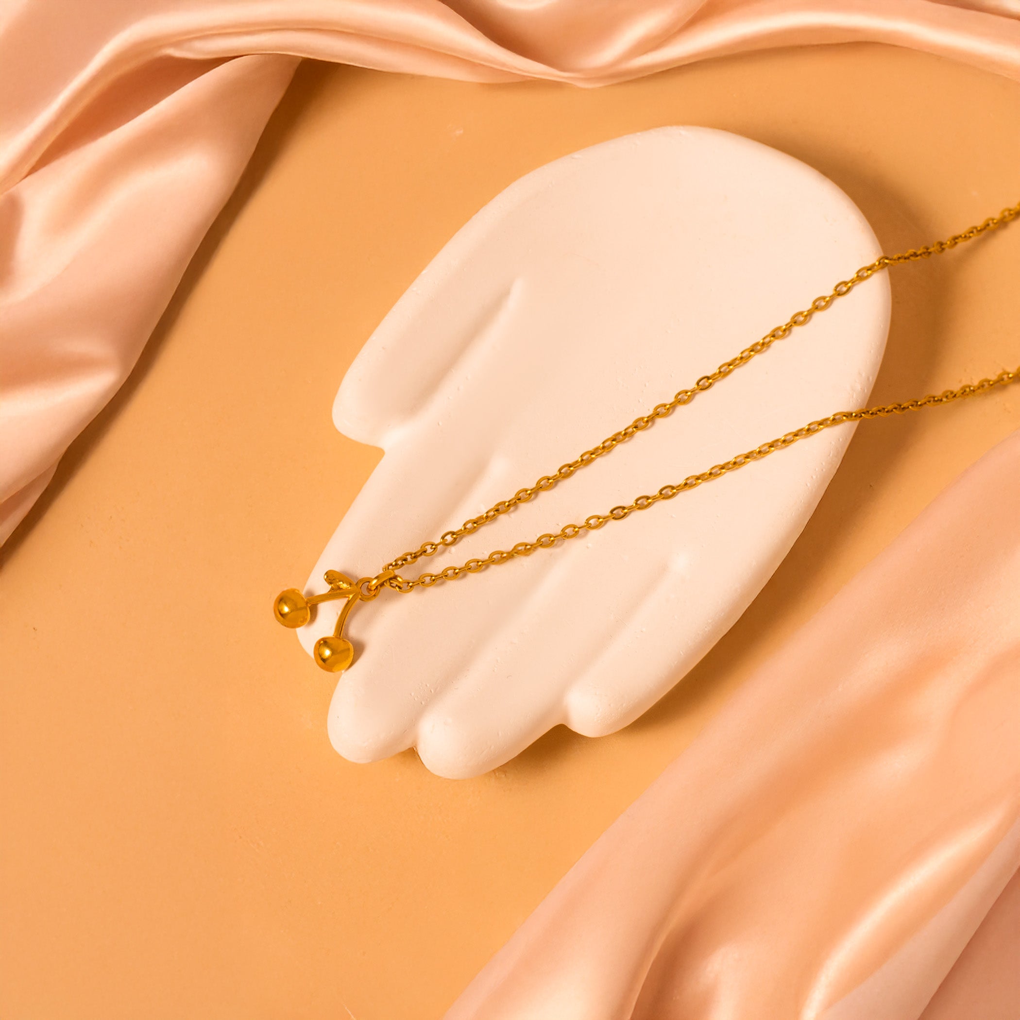 gold cherry necklace