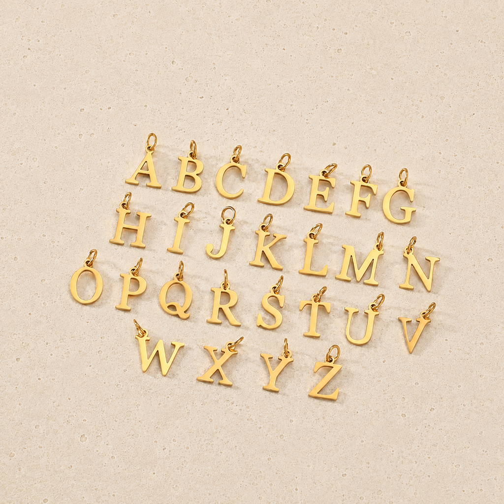 gold custom letter charms
