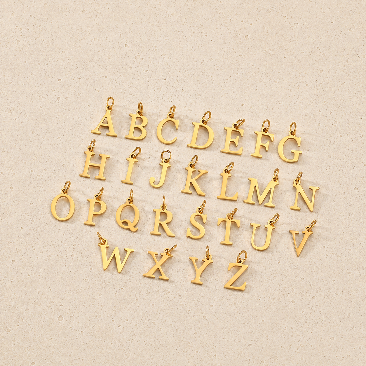 gold custom letter charms