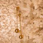 gold dangling ball earrings