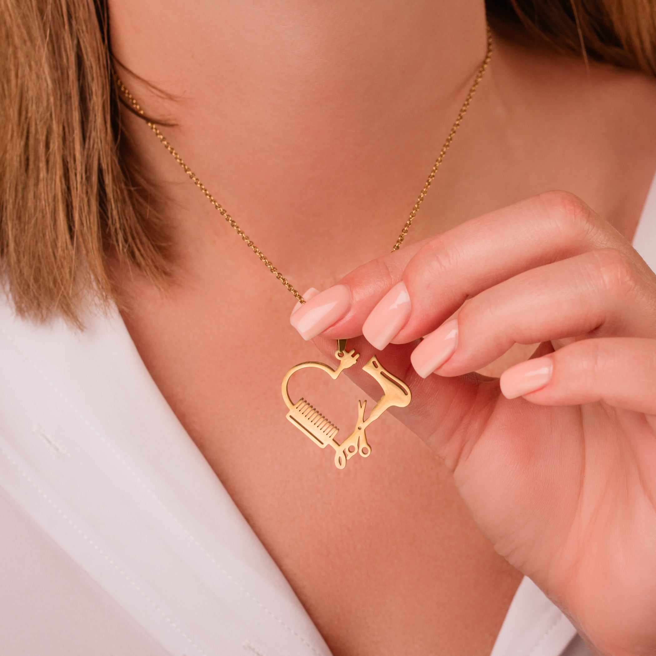 gold hairdresser necklace