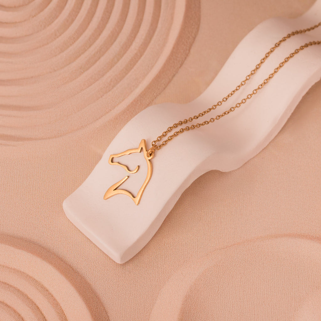 gold horse necklace