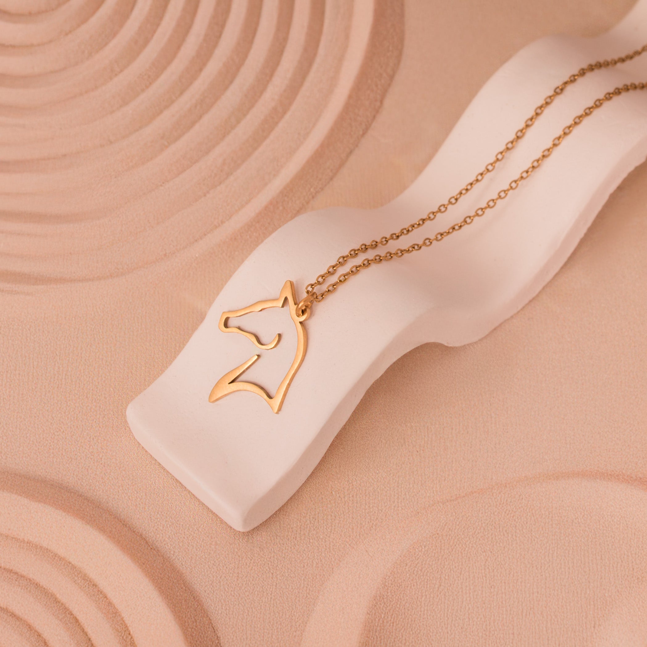 gold horse necklace