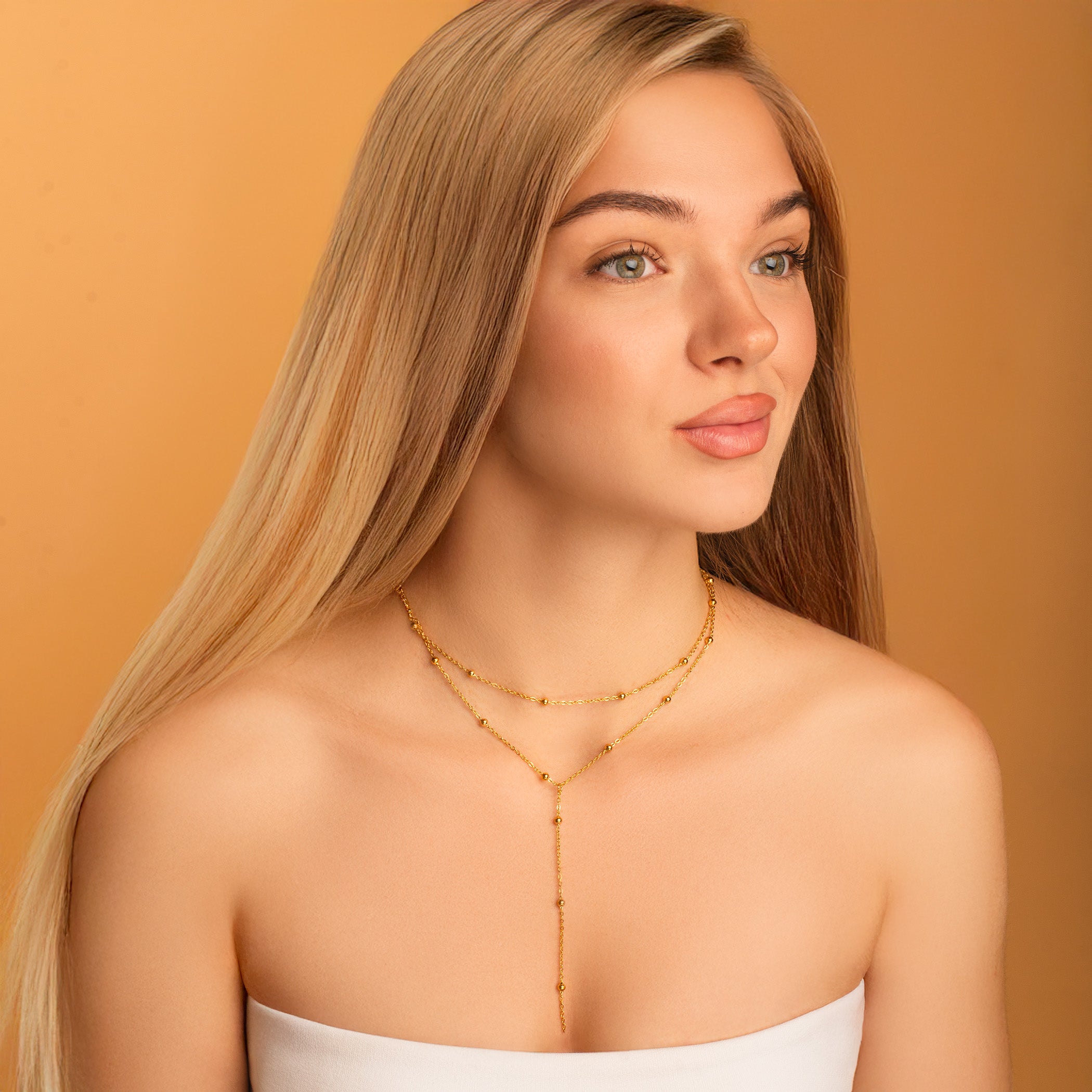 gold layering chain necklace