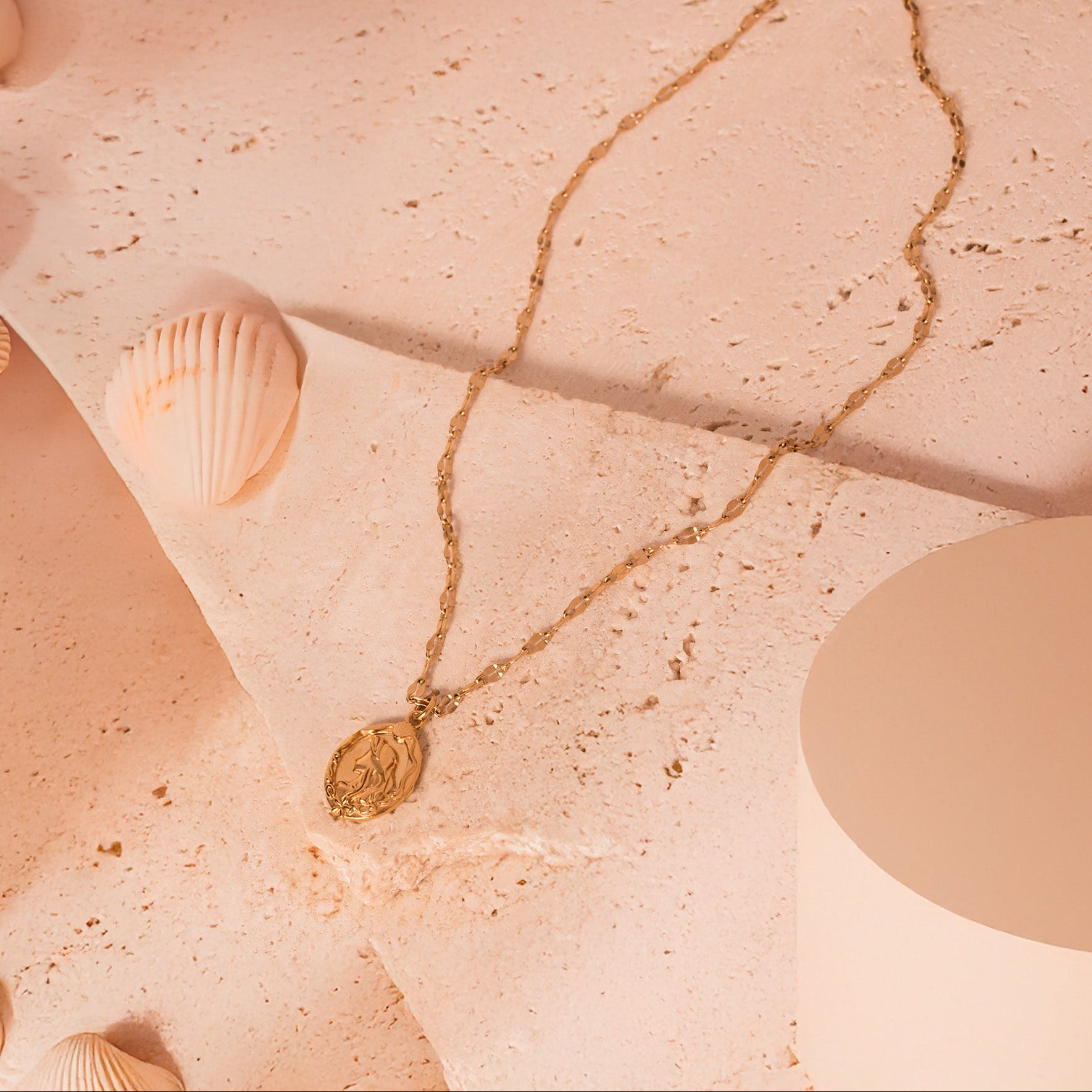 gold mermaid necklace