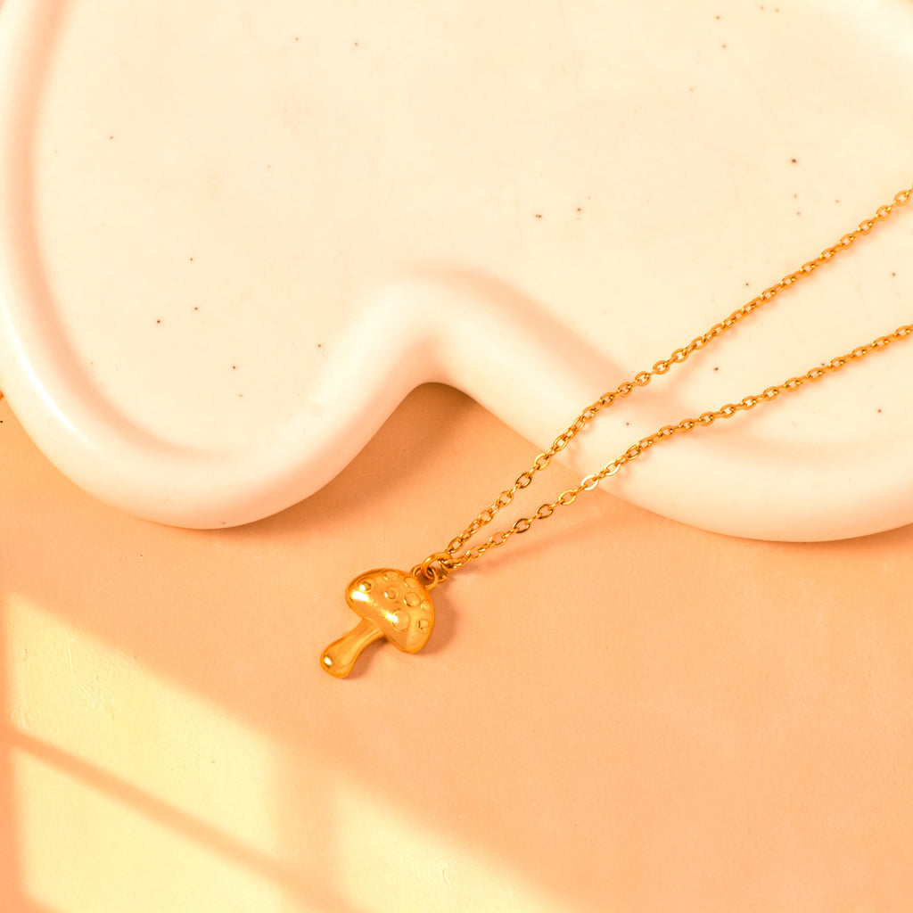gold mushroom necklace