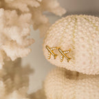 gold plane stud earrings