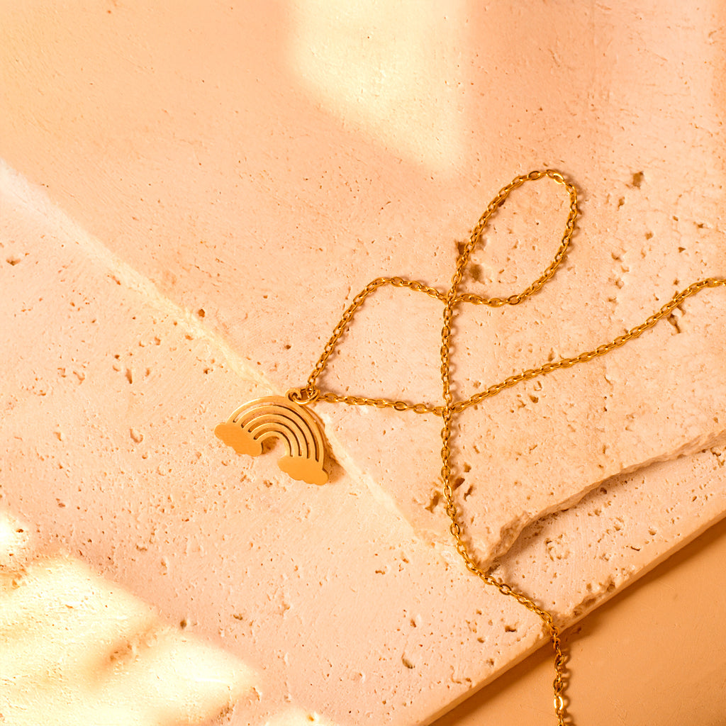 gold rainbow necklace