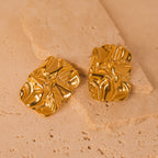 gold rectangle earrings