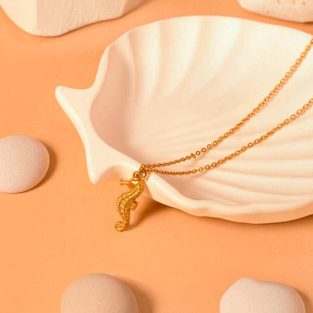 gold seahorse necklace