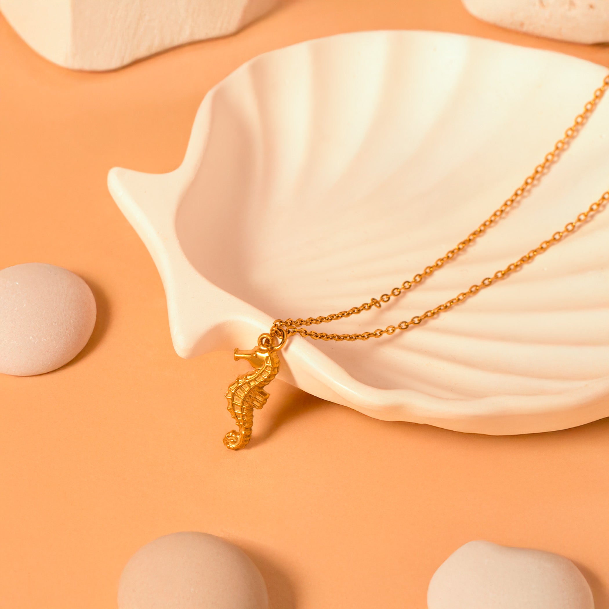 gold seahorse necklace