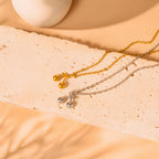 gold silver cherry necklace
