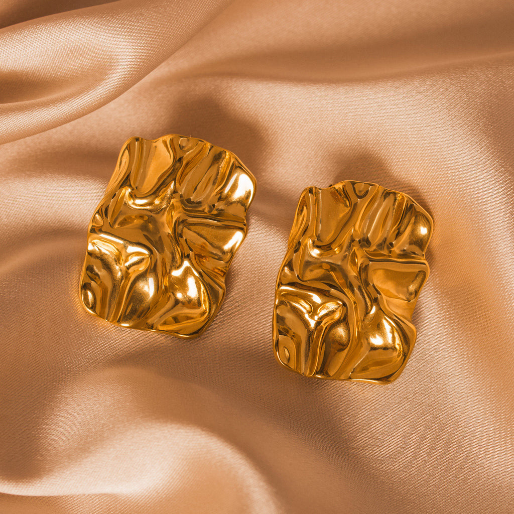 gold statement earrings