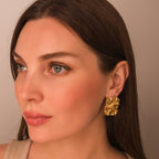 gold textured earrings