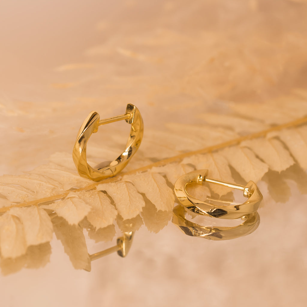 gold twisted hoop earrings