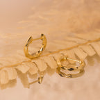 gold twisted hoop earrings